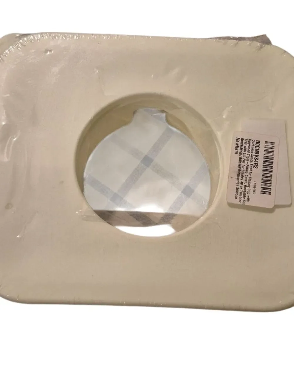 Silicone Snack Tray Cup Top - Lavender and Cream